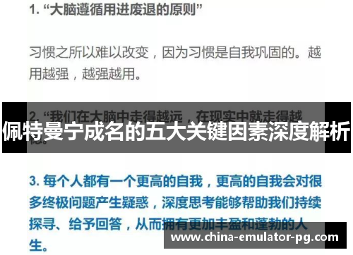 佩特曼宁成名的五大关键因素深度解析 佩特曼宁成名的五大关键因素深度解析